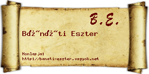 Bánáti Eszter névjegykártya