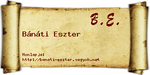 Bánáti Eszter névjegykártya